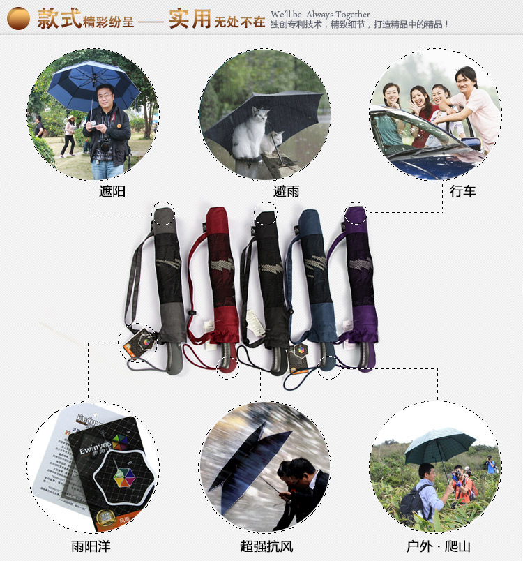 上海故事雨伞男士英伦商务折叠伞男女士超大伞面情侣款遮阳伞三折强力拒水晴雨伞 UV深蓝色