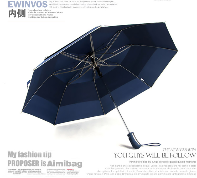 上海故事雨伞男士英伦商务折叠伞男女士超大伞面情侣款遮阳伞三折强力拒水晴雨伞 UV深蓝色