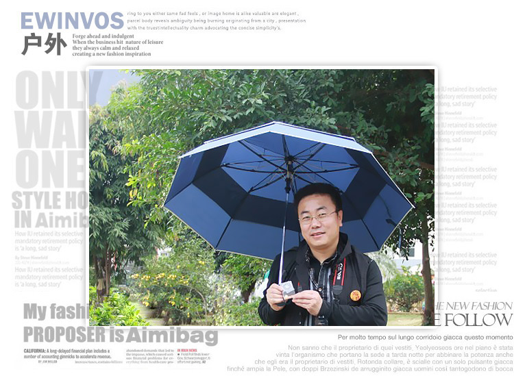 上海故事雨伞男士英伦商务折叠伞男女士超大伞面情侣款遮阳伞三折强力拒水晴雨伞 UV深蓝色