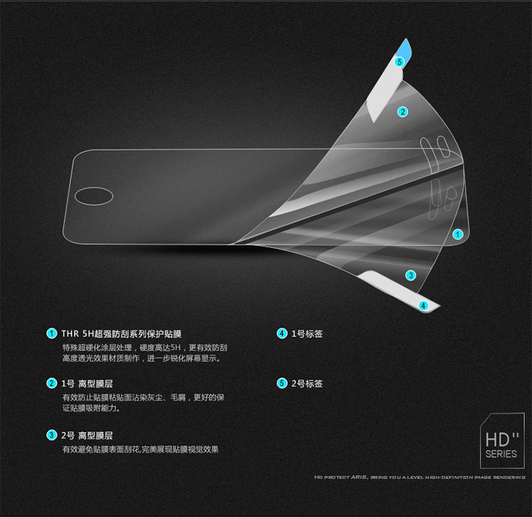 美锋 钢化玻璃膜防爆手机贴膜高清防刮 适用于