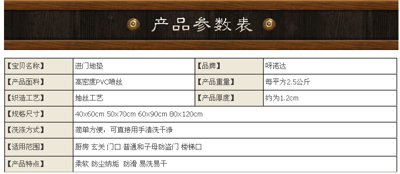 
                                        呀诺达 欢迎光临/出入平安防滑拉丝地垫室外蹭土门垫去沙地垫进门防滑垫入户门垫门口地垫 欢迎光临 约0.8*1.2米                