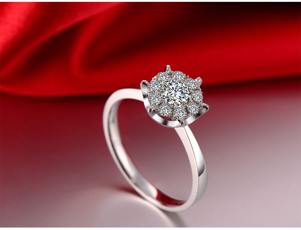 恒久之星 专柜正品18k白金南非<em>钻石戒指</em>结婚女