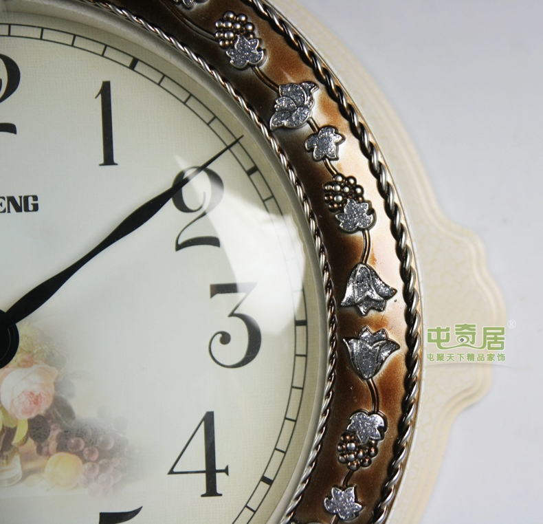 
                                                            屯奇居（TQJ）欧式复古台钟老式座钟客厅卧室床头摆钟创意时钟表办公室坐钟 棕色                