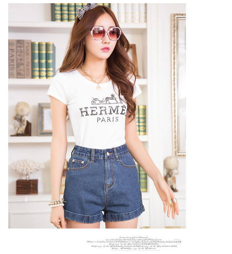 凝客诚品2014新款宽松<em>AA</em>高腰牛仔<em>短裤</em>欧美显