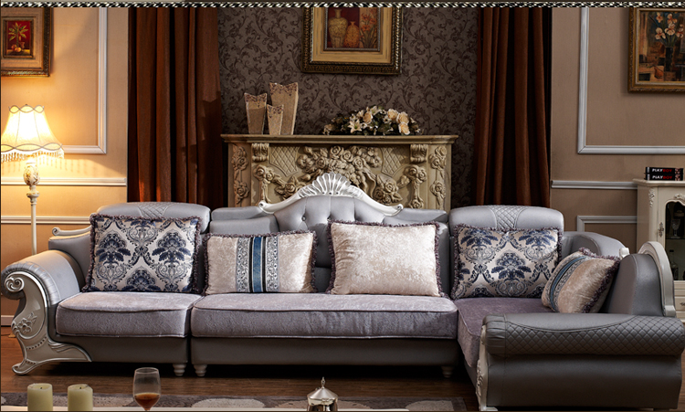 尼尔诗帝 简约欧式法式新古典布艺沙发组合客