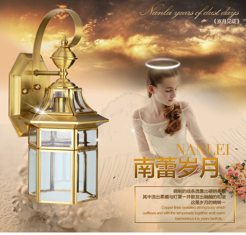 奥薇 欧式经典铜灯具壁灯饰镜前门厅灯过道灯楼梯间灯1096w 单头壁灯