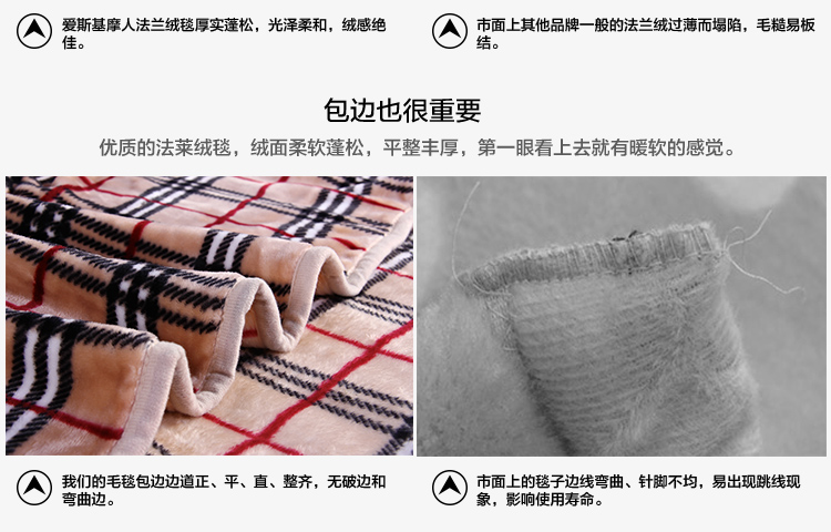 
                                        爱斯基摩人 毛毯子 加厚珊瑚绒毛毯被 法兰绒空调毯 儿童冬季用盖毯 格百丽 180*200cm                