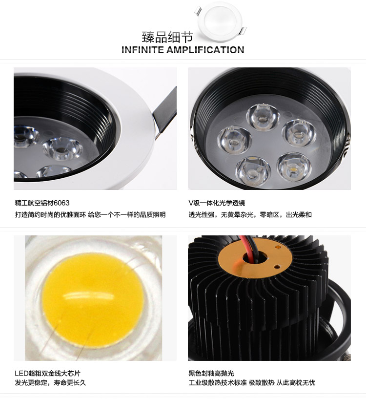 朗硕 led射灯360度旋转射灯筒灯过道灯走廊灯玄关灯餐厅卧室灯5W灯具LS3033-5 白光