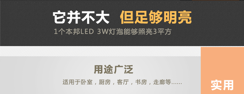 本邦(BENBON) led灯泡E27大螺口360度发光全玻璃球泡 3W 白光