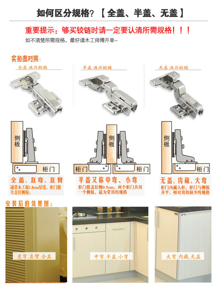 五金 > 固特五金a2卡式 二段力 移动拆卸式铰链全盖,半盖,无盖柜门