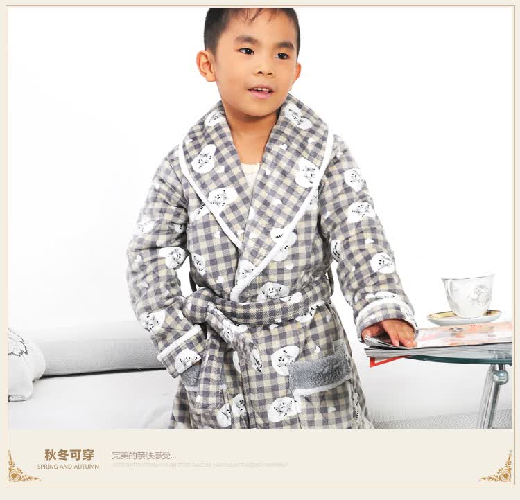 新年抢货季 尚致<em>亲子装</em>冬季<em>睡袍</em> <em>加厚</em>珊瑚绒夹
