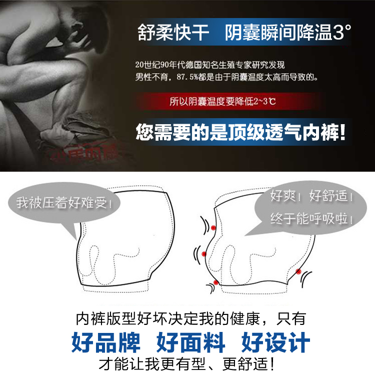 雪中飞<em>冬季</em>新款时尚条纹天然<em>莫代尔</em>男士<em>内裤</em>舒