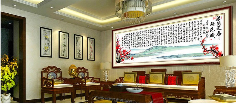 
                                        蒙娜丽莎十字绣梅花赋精准印花十字绣套件装新款客厅大幅画 11CT棉线印花 1440梅花赋棉线精准印花                