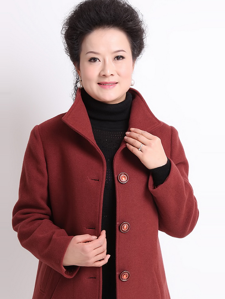 香江名媛中老年<em>女装</em>毛呢<em>外套中年女装</em>春装新款