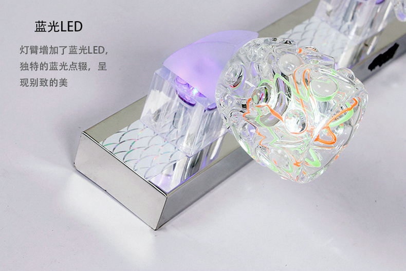 爱惟新品三头led浴室镜前灯欧式不锈钢镜子灯具简约时尚6009