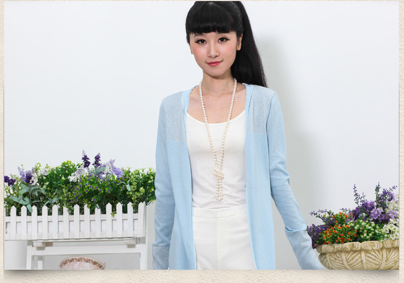 栗子鹤 2014春装新款<em>女装</em> 中长款<em>开衫针织</em>衫宽