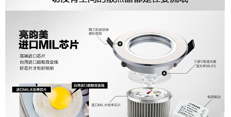 亮昀美LYM LED射灯天花灯 SD001 暖白光