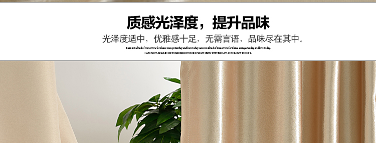 
                                                            铭聚布艺简约现代卧室客厅飘窗定制成品窗帘布遮光窗帘 茜素金 挂钩式1米宽定制                
