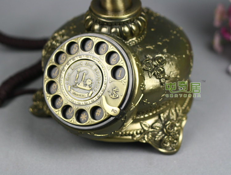 
                                        金属旋转拨盘/机械铃声/仿古电话机/321BZ 古铜                