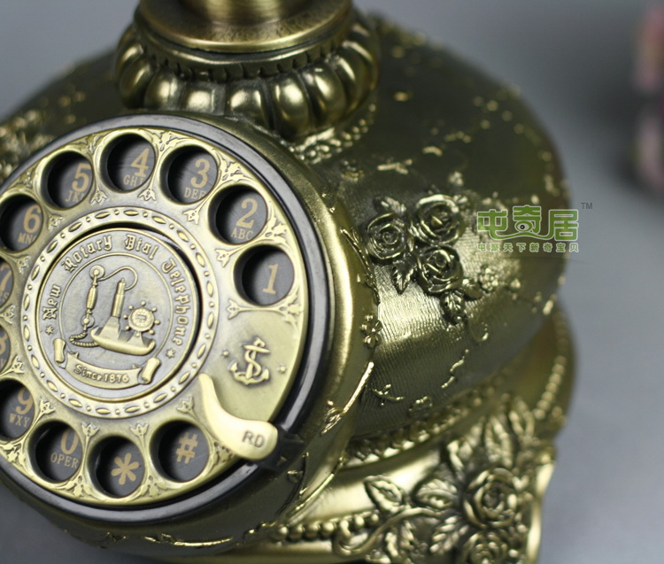 
                                        金属旋转拨盘/机械铃声/仿古电话机/321BZ 古铜                