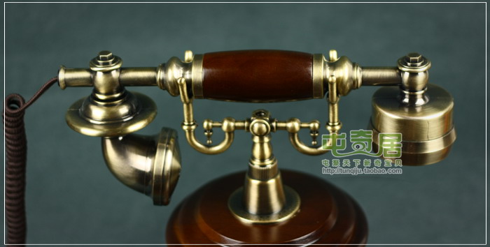 
                                        金属旋转拨盘仿古电话机/机械铃声/502BZ 古铜                