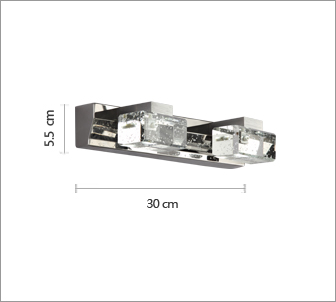 奥朵现代简约LED镜前灯水晶灯具 卧室客厅灯卫浴灯饰 灯具照明 WL10121-2头-30cm