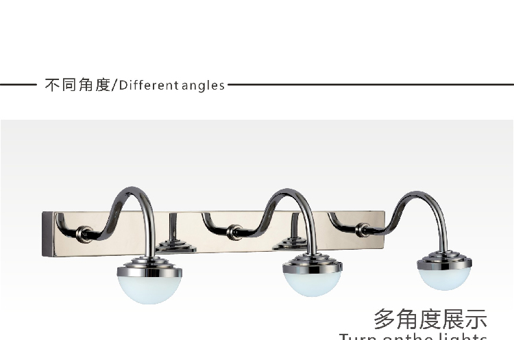 帝歌(DECC)时尚现代简约LED镜前灯浴室灯具三头镜子灯梳妆台灯饰J168-3