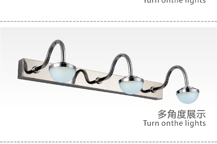 帝歌(DECC)时尚现代简约LED镜前灯浴室灯具三头镜子灯梳妆台灯饰J168-3