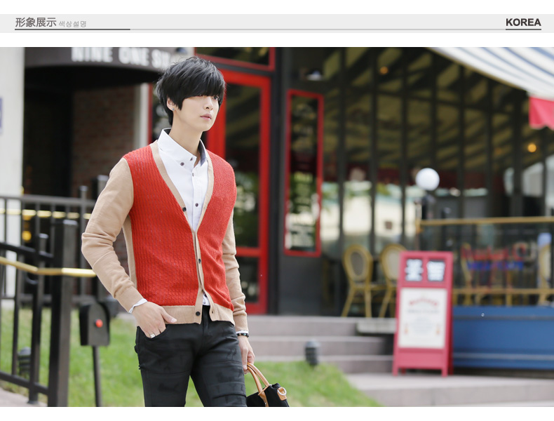 格狮2014春装新品 <em>男士</em>针织衫 男装<em>开衫</em>内穿外