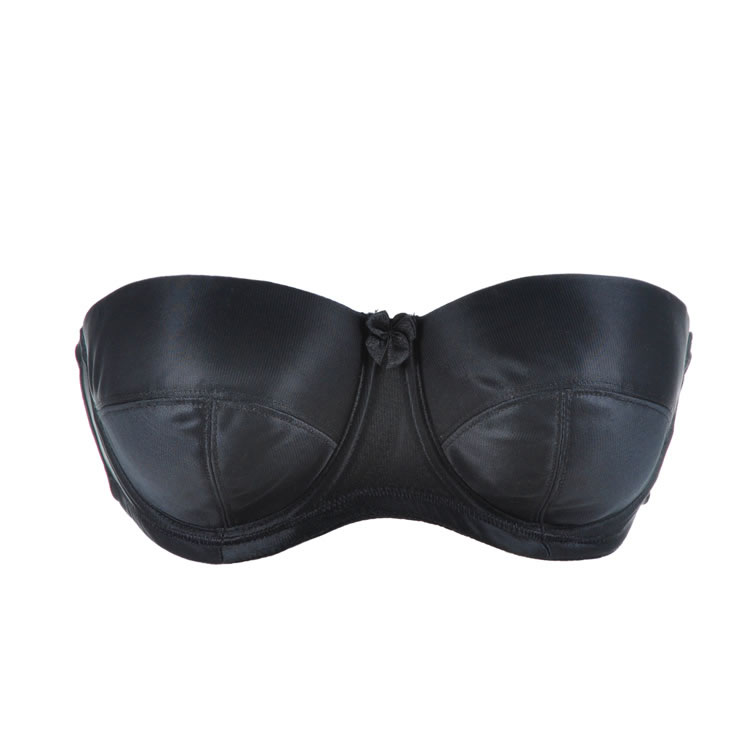 至强双层<em>防滑条</em>无肩带半杯大码大罩杯<em>文胸</em>百搭