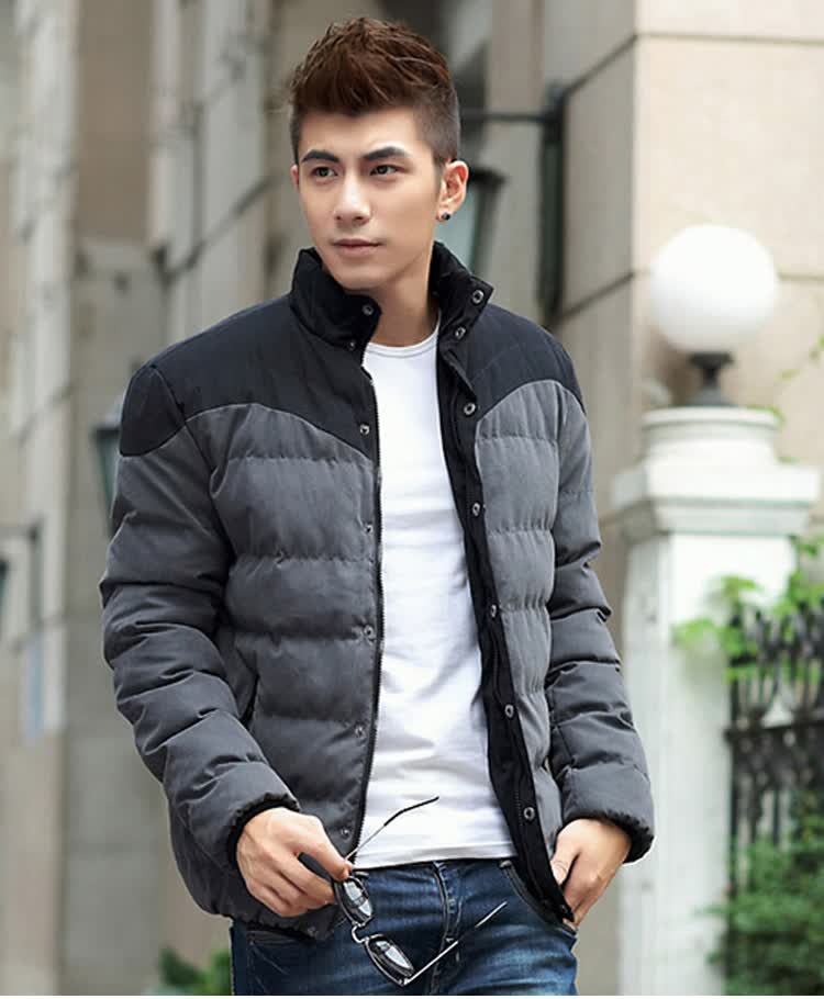 衣然呈品 2014新款秋冬装<em>男式休闲外套</em>仿羽绒