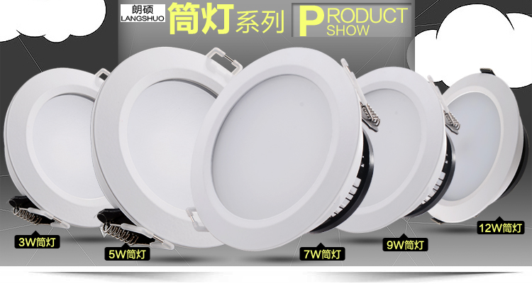 朗硕led筒灯led灯一体天花灯过道灯玄关灯走廊灯餐厅卧室灯12W灯具LS3029-12 暖光