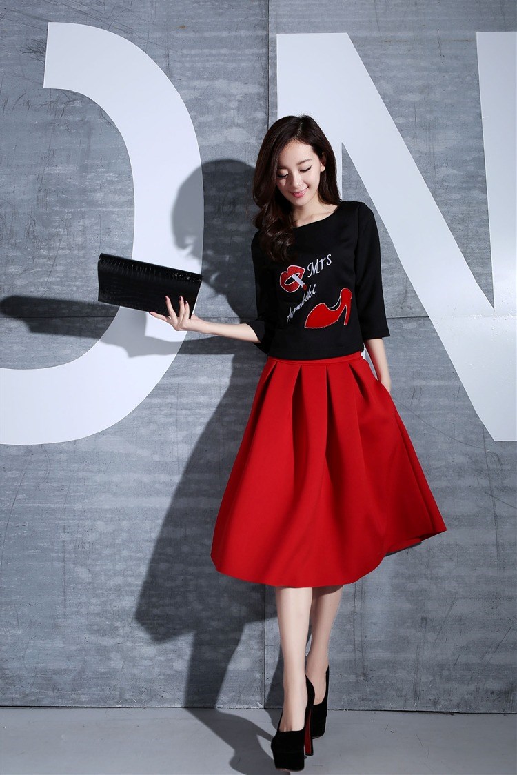 红配绿。文艺范小清新立体图案嘴巴红鞋子性感