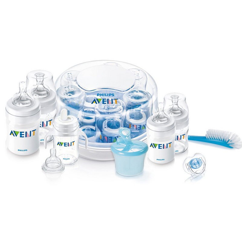 avent infant 9-piece bottle & sterilizer starter set
