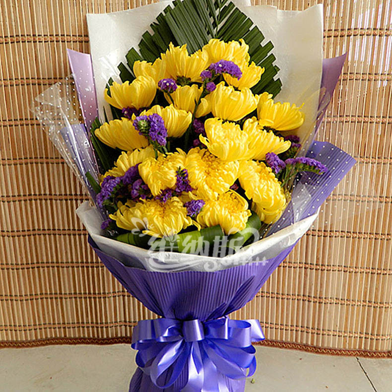 清明节鲜花 鲜花速递 扫墓花束 <em>白菊</em>花 黄菊花 