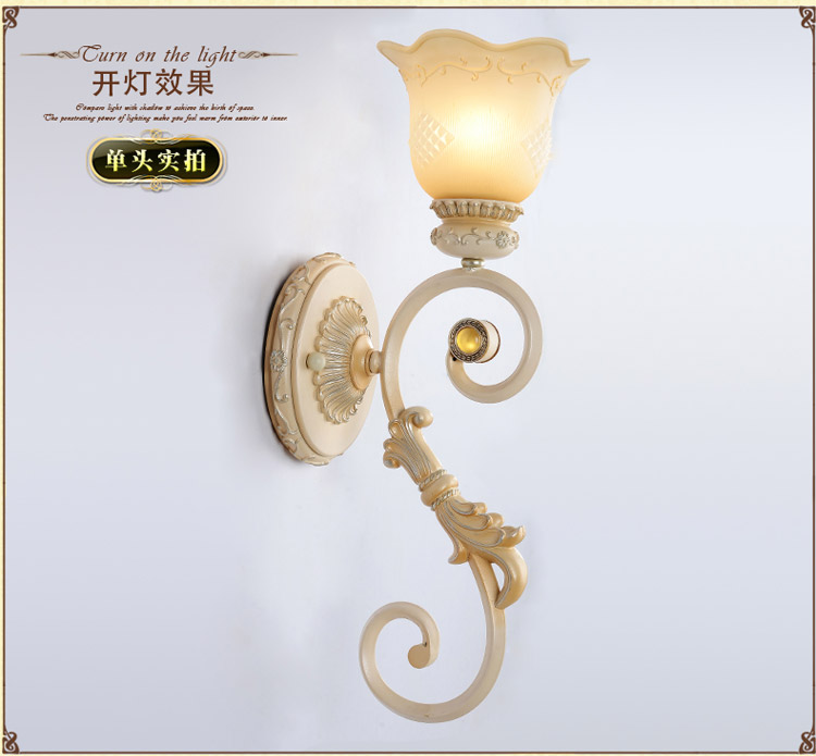 奥薇 欧式时尚壁灯客厅灯卧室灯书房灯具灯饰1049w 单头壁灯