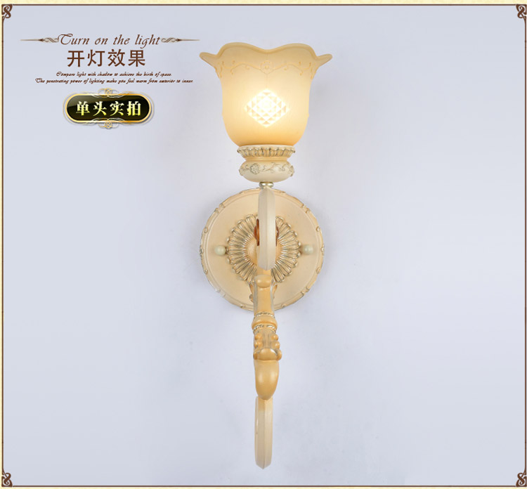 奥薇 欧式时尚壁灯客厅灯卧室灯书房灯具灯饰1049w 单头壁灯