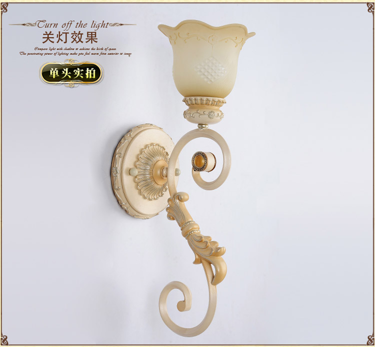 奥薇 欧式时尚壁灯客厅灯卧室灯书房灯具灯饰1049w 单头壁灯