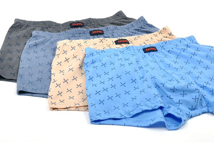 <em>健将纯棉男士平角内裤</em> 透气全棉印花宽松平脚