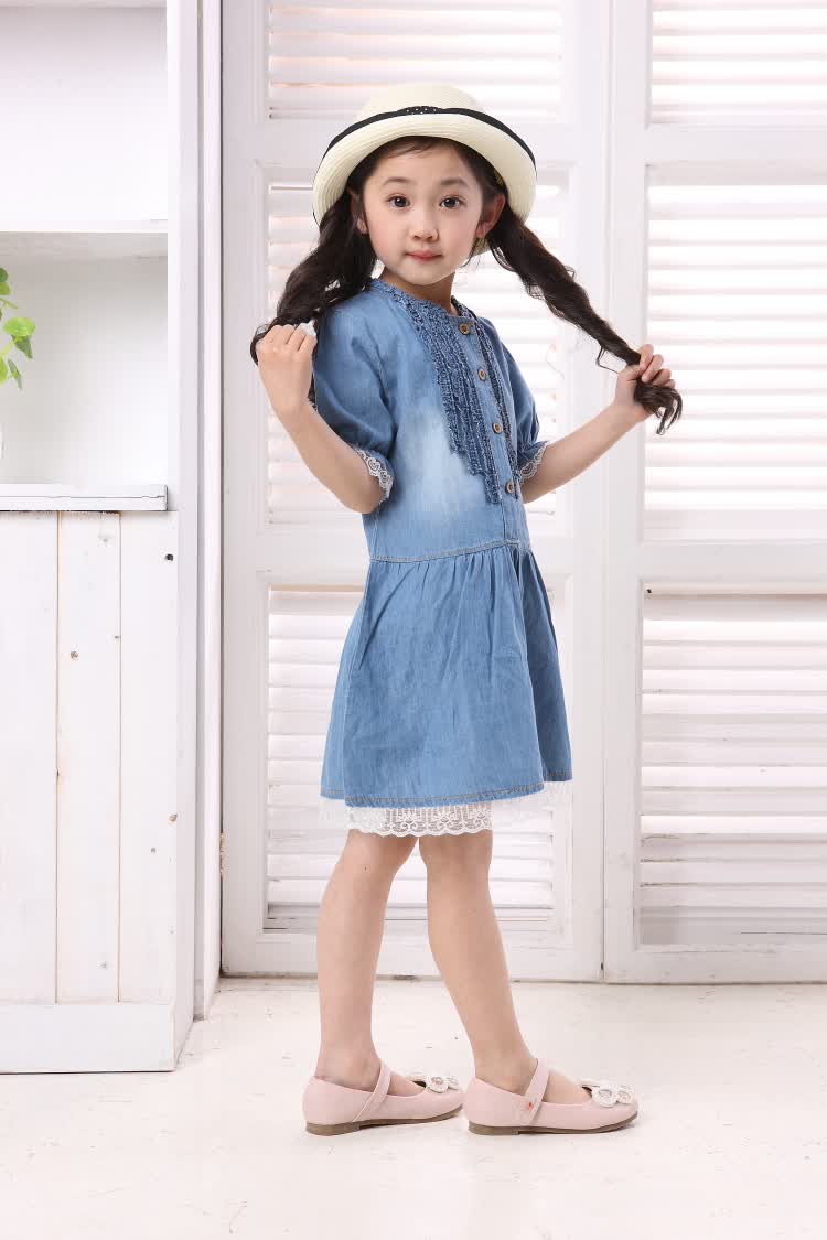 童装2014春季新款<em>女童纯棉长袖连衣裙</em>儿童可