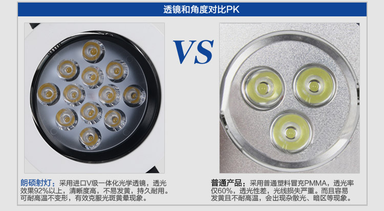 朗硕 led射灯360度旋转射灯筒灯过道灯玄关灯餐厅卧室灯12W灯具LS3033-12 暖光