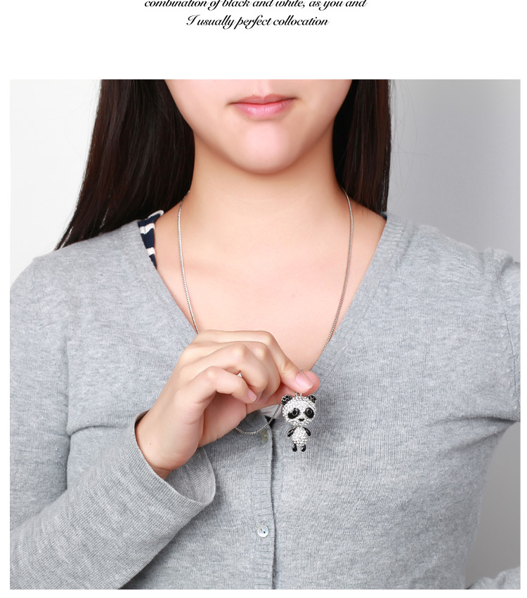 玛蒂迩 可爱<em>小熊猫毛衣</em>链 秋季长款项链吊坠 水