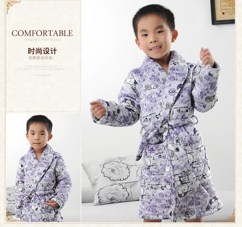 新年抢货季 尚致<em>亲子装</em>冬季<em>睡袍</em> <em>加厚</em>珊瑚绒夹