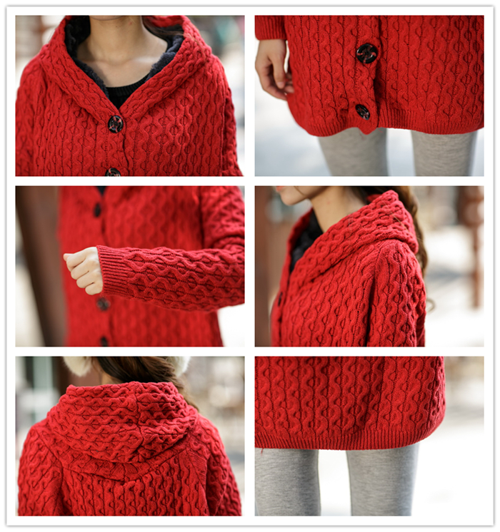 秋冬新款孕妇装<em>外套</em> <em>加绒加厚毛衣外套</em> 宽松孕