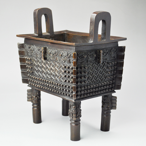 铜欣祥 青铜鼎摆件纯铜香炉鼎办公桌摆件工艺