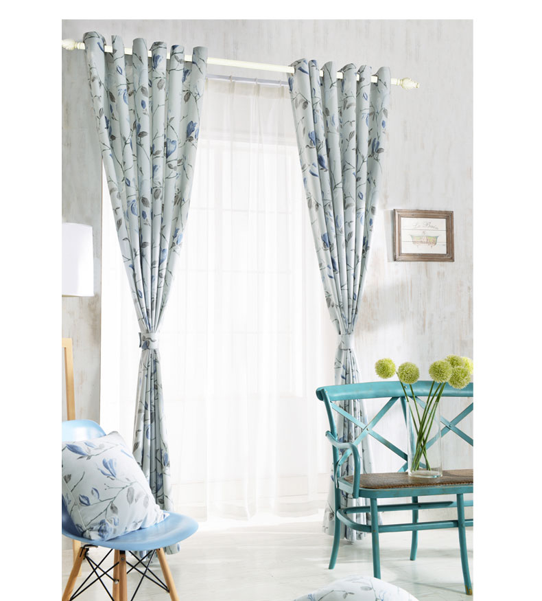 地中海北欧宜家家居窗帘红色蓝色窗帘\/客厅餐