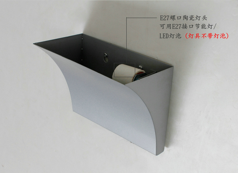 爱惟现代简约卧室床头壁灯led客厅过道灯具 B3002 银灰色 带3W暖光