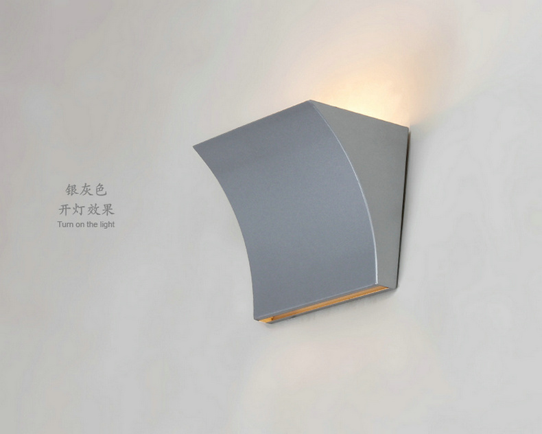 爱惟现代简约卧室床头壁灯led客厅过道灯具 B3002 银灰色 带3W暖光