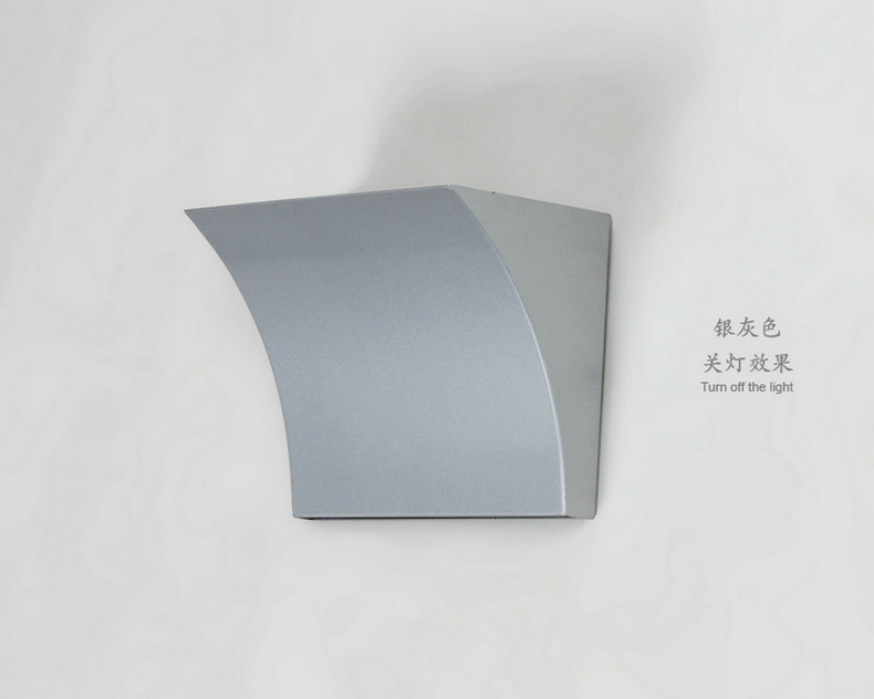 爱惟现代简约卧室床头壁灯led客厅过道灯具 B3002 银灰色 带3W暖光