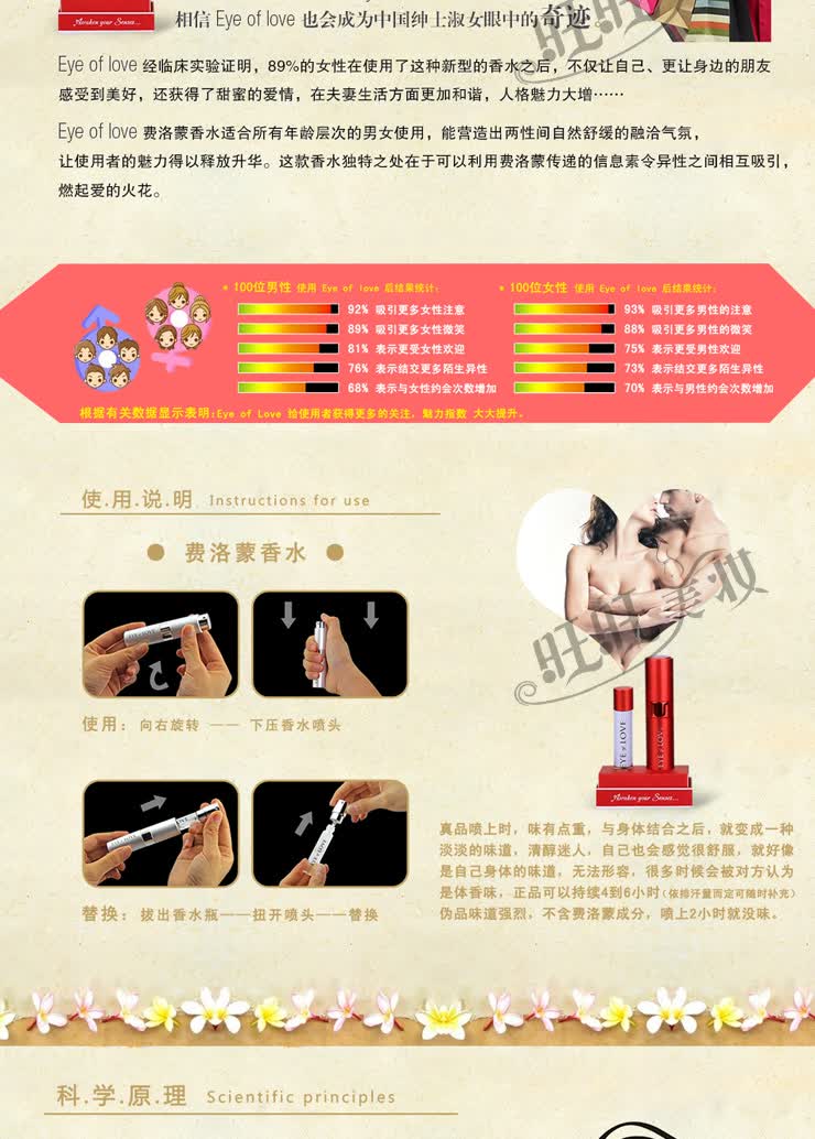首页 香水spa 迷你香水 法国eyeoflove费洛蒙香水佛罗蒙男用催情剂